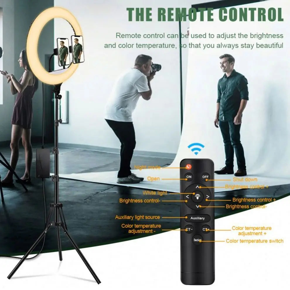 22inch Diameter Ring Light with Tripod Stand Dimmable Circular LED Light Ring Fill Selfie 22 Inch Photography Flash Ringlight
