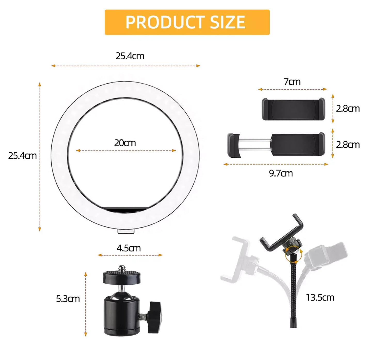 2025 Hot Sell 10 Inch Led Ring Light With 19cm or 160cm 200cn Tripod Stand for youtube Live Show