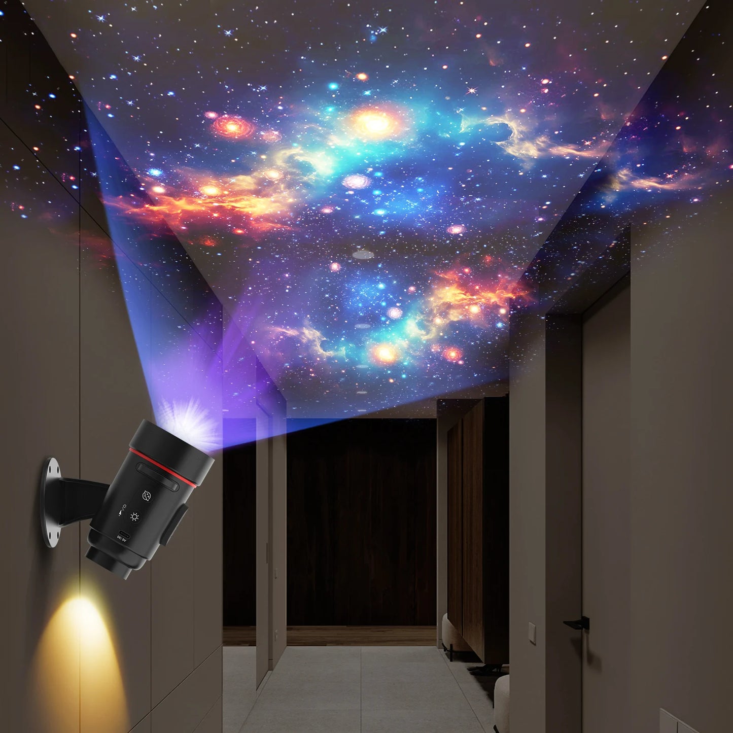 Galaxy Projector Home Planetarium Astral Light Projector with Solar System & Constellation forCorridor Bedroom Ceiling Room Deco