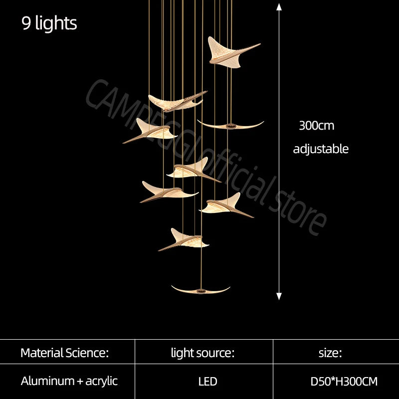 Modern Chandelier Luxury Led Chandelier Living Room Large Home Decoration Chandelier Design Villa Stair Acrylic Chandelier