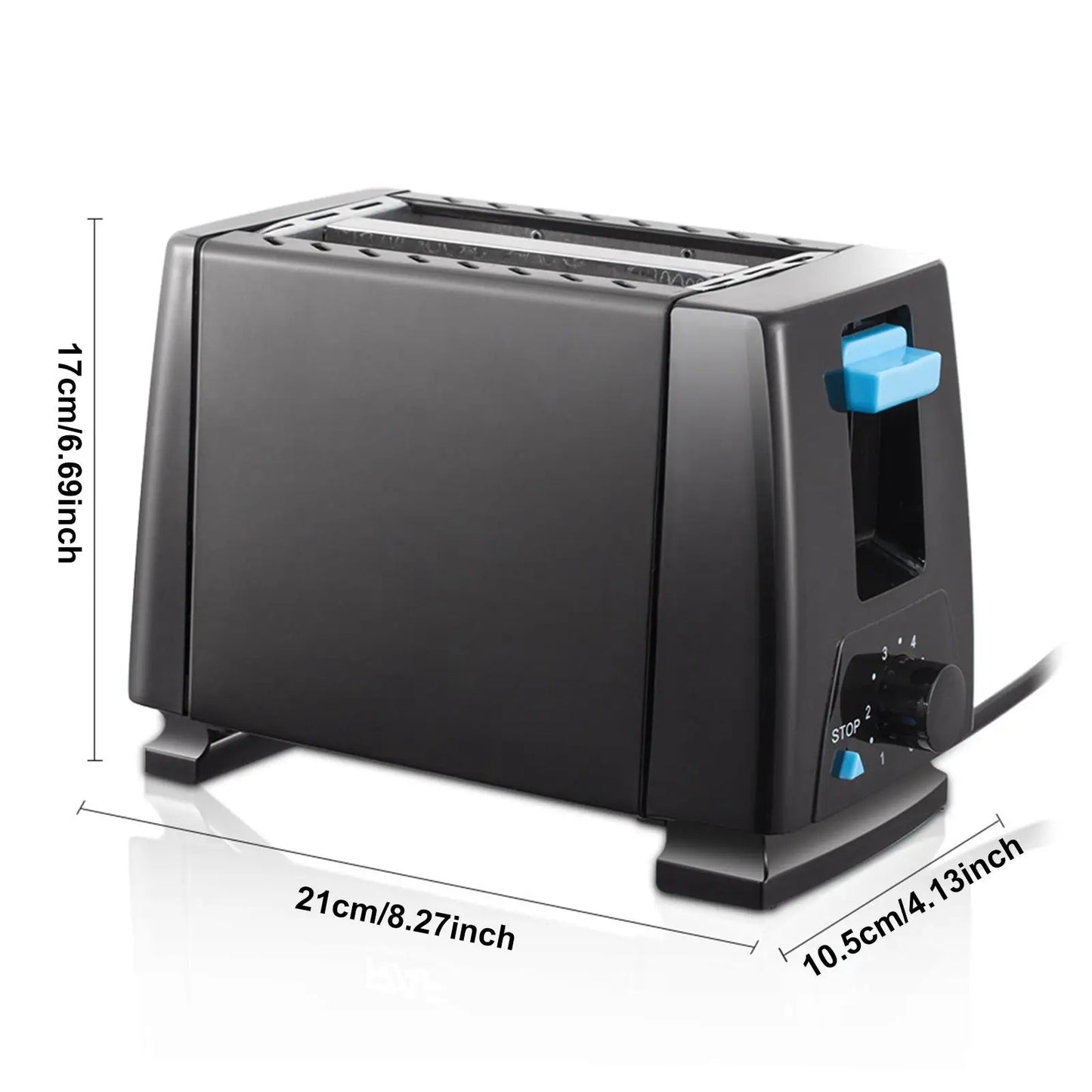 Electric Toaster, Kitchen Appliances, Compact, Sandwich Maker, Bread Maker, 2 Slice Toaster Machine for Puff Pastry Waffles