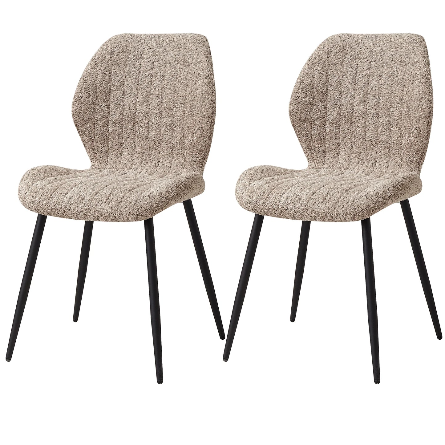 EGOONM Set of 2/4/6 Upholstered Padded Dining Chairs Linen Fabric Kitchen Chairs Metal Legs for Restaurant Cafe Home Room