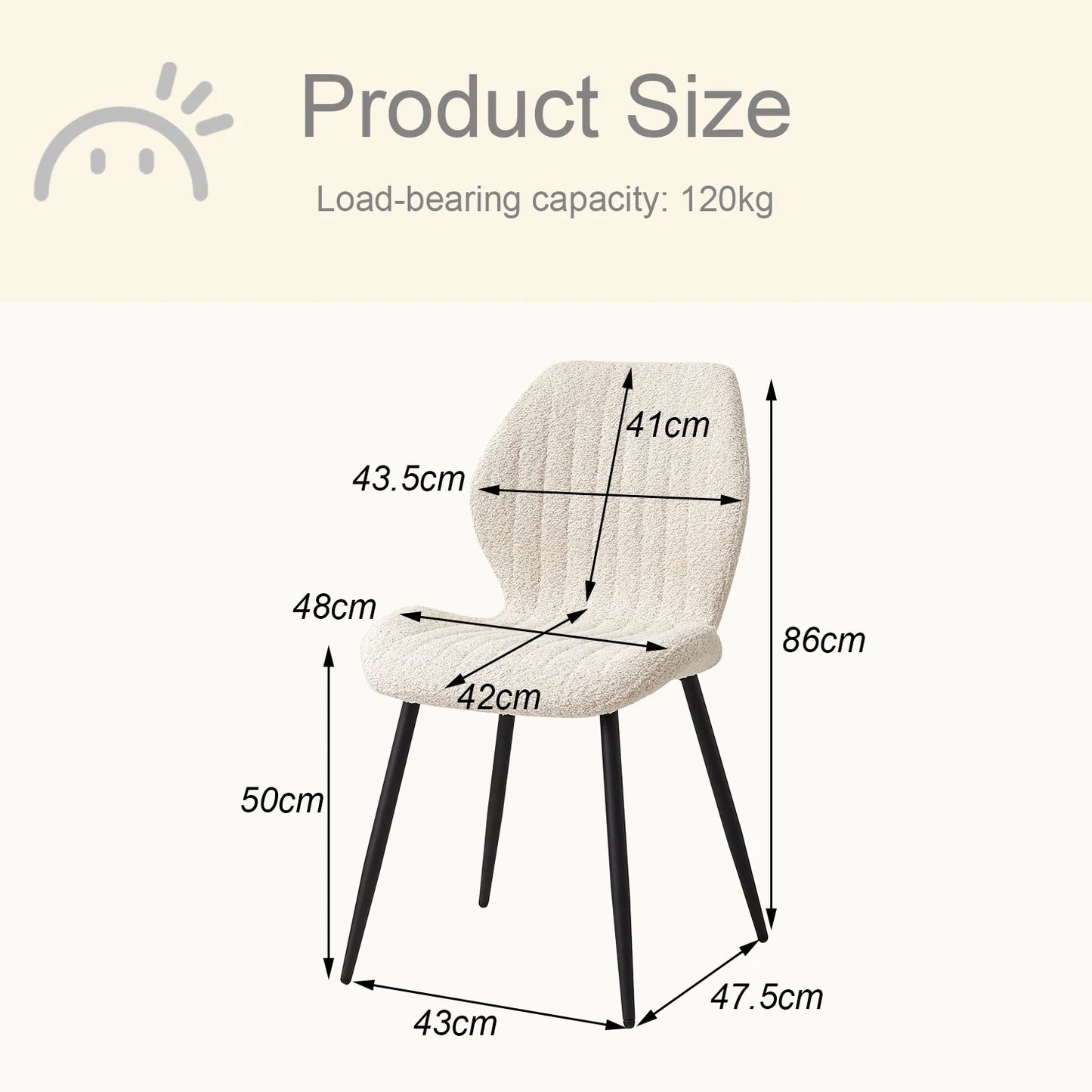 EGOONM Set of 2/4/6 Upholstered Padded Dining Chairs Linen Fabric Kitchen Chairs Metal Legs for Restaurant Cafe Home Room
