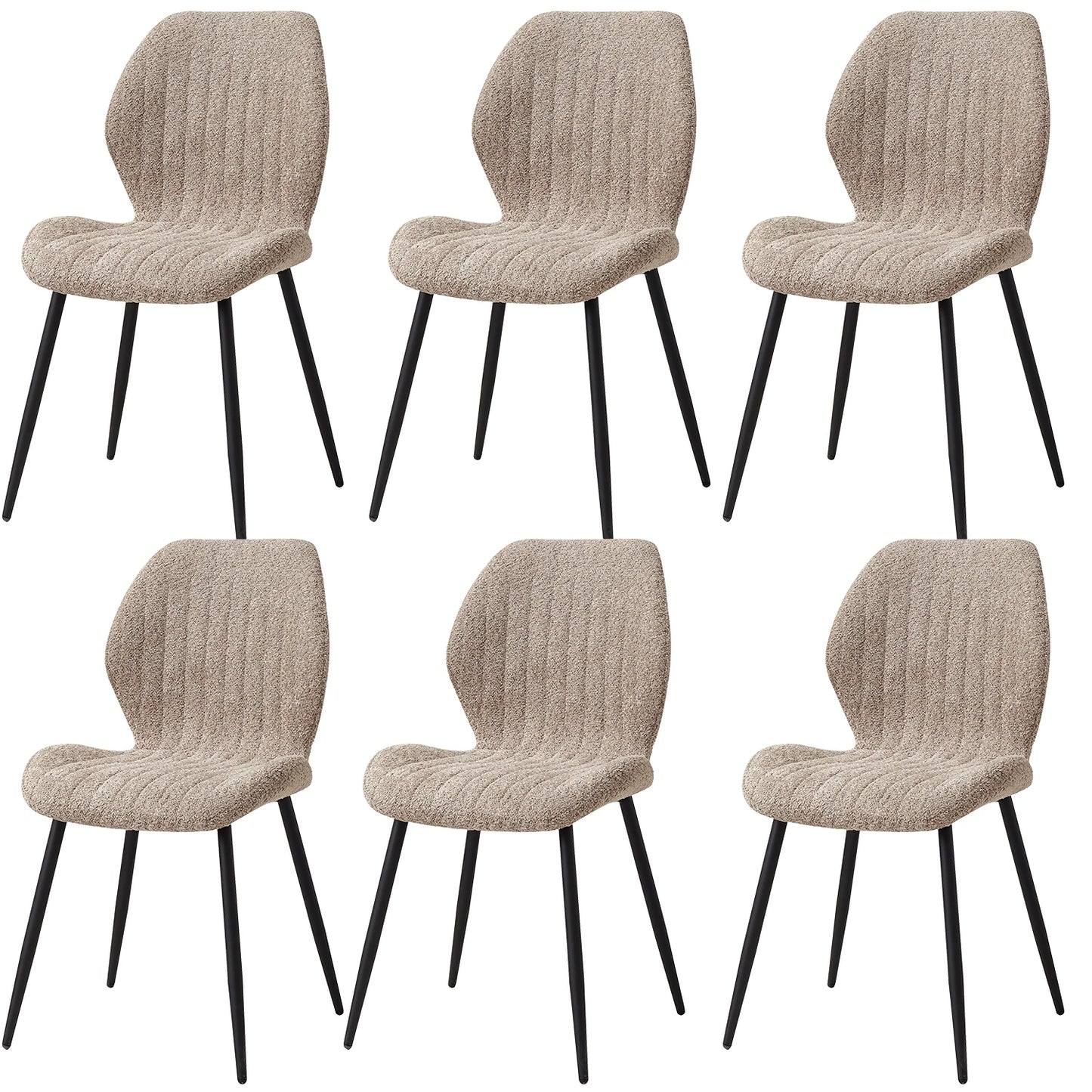 EGOONM Set of 2/4/6 Upholstered Padded Dining Chairs Linen Fabric Kitchen Chairs Metal Legs for Restaurant Cafe Home Room