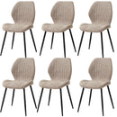 EGOONM Set of 2/4/6 Upholstered Padded Dining Chairs Linen Fabric Kitchen Chairs Metal Legs for Restaurant Cafe Home Room Wattsspeed