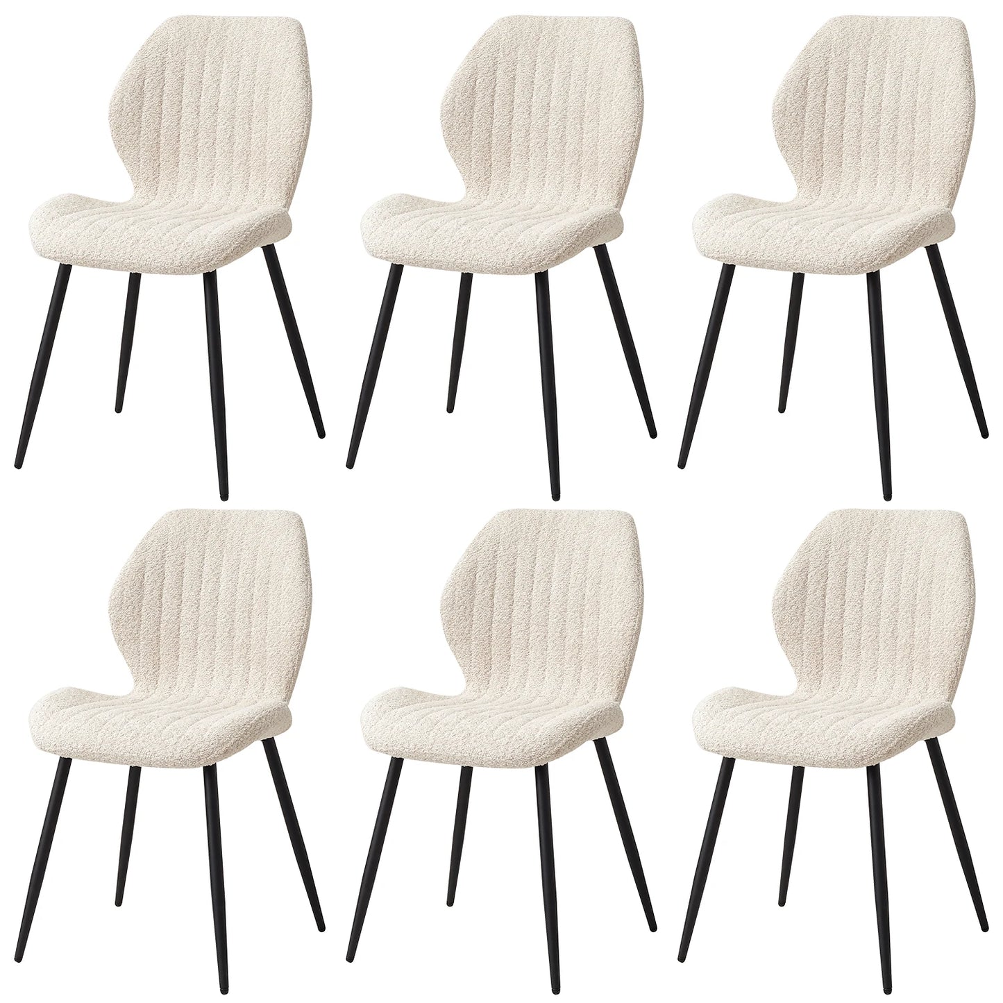 EGOONM Set of 2/4/6 Upholstered Padded Dining Chairs Linen Fabric Kitchen Chairs Metal Legs for Restaurant Cafe Home Room