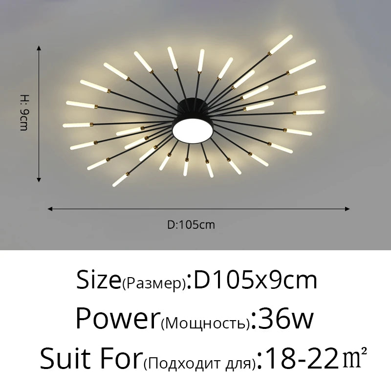 2026 New firework led Chandelier For Living Room Bedroom Home chandelier Modern Led Ceiling Chandelier Lamp Lighting chandelier