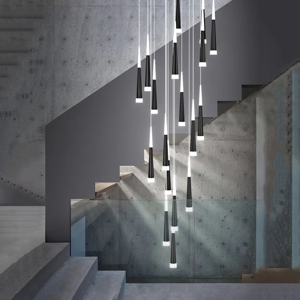 Meteor Shower Chandelier Spiral Staircase Long Chandelier Villa Ceiling Chandelier LOFT Restaurant Chandelier Can Be Customized