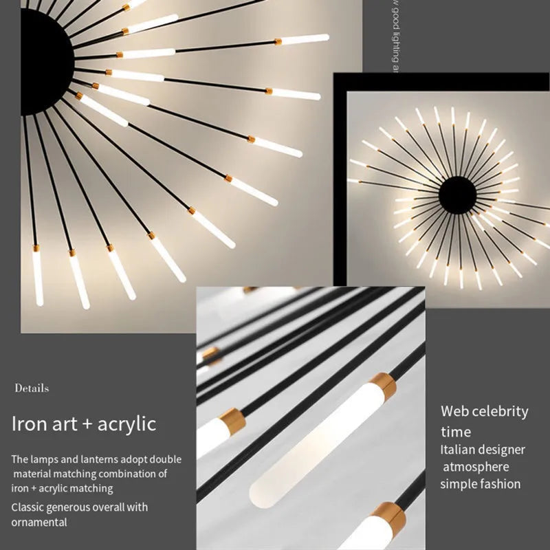 2026 New firework led Chandelier For Living Room Bedroom Home chandelier Modern Led Ceiling Chandelier Lamp Lighting chandelier