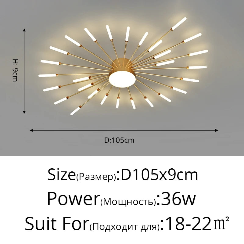 2026 New firework led Chandelier For Living Room Bedroom Home chandelier Modern Led Ceiling Chandelier Lamp Lighting chandelier