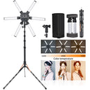 FOSOTO FT-06mini 60w 6 Tubes Led SuperStar LED Ring Light Photographic Light With Tripod Stand for Camera Phone Make Up,Live Wattsspeed