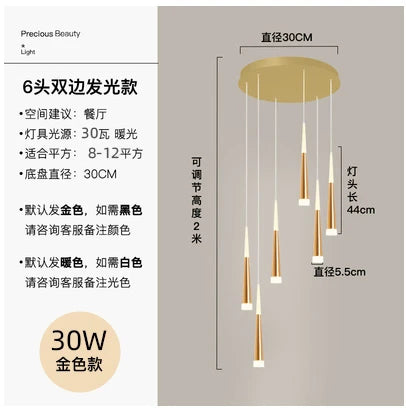 Meteor Shower Chandelier Spiral Staircase Long Chandelier Villa Ceiling Chandelier LOFT Restaurant Chandelier Can Be Customized