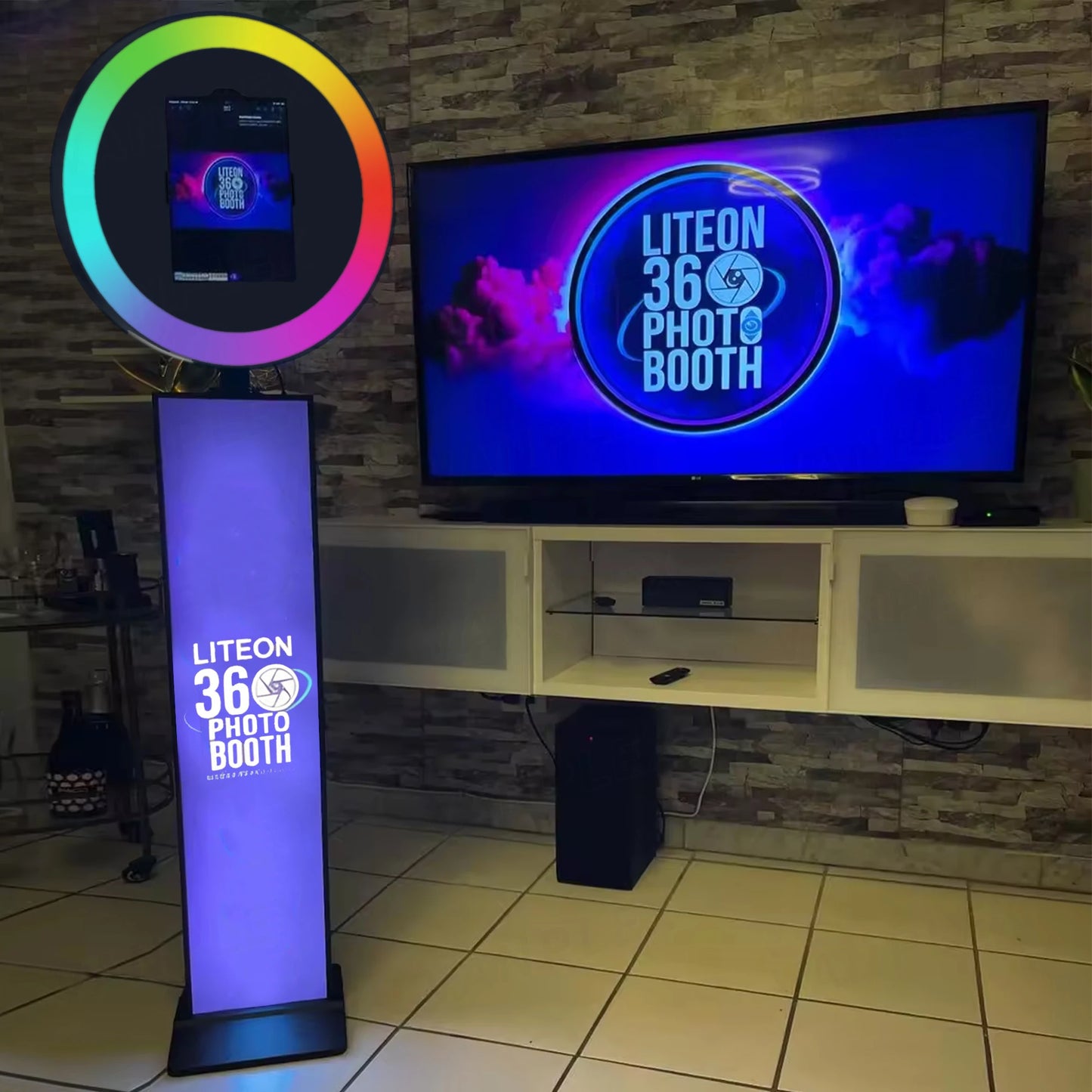 Universal Metal iPad Photo Booth with RGB Ring Light, Flight Case & 2YR Warranty - Factory Direct