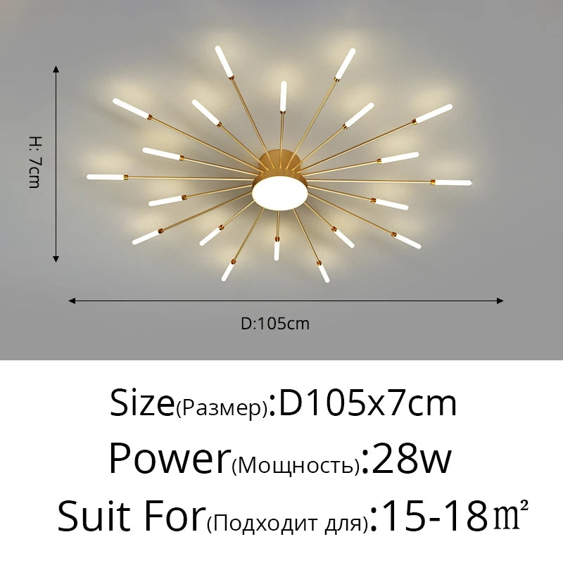 2026 New firework led Chandelier For Living Room Bedroom Home chandelier Modern Led Ceiling Chandelier Lamp Lighting chandelier