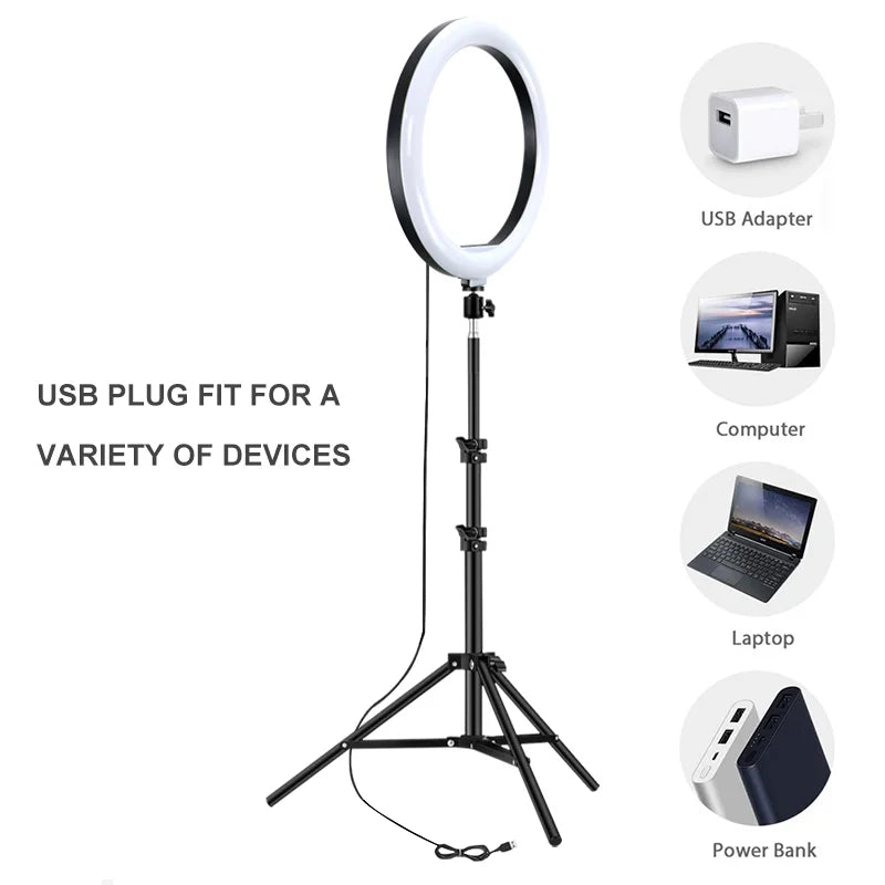 2025 Hot Sell 10 Inch Led Ring Light With 19cm or 160cm 200cn Tripod Stand for youtube Live Show