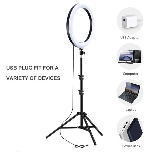 2025 Hot Sell 10 Inch Led Ring Light With 19cm or 160cm 200cn Tripod Stand for youtube Live Show