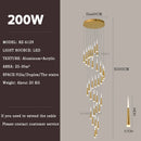 Meteor Shower Chandelier Spiral Staircase Long Chandelier Villa Ceiling Chandelier LOFT Restaurant Chandelier Can Be Customized Wattsspeed