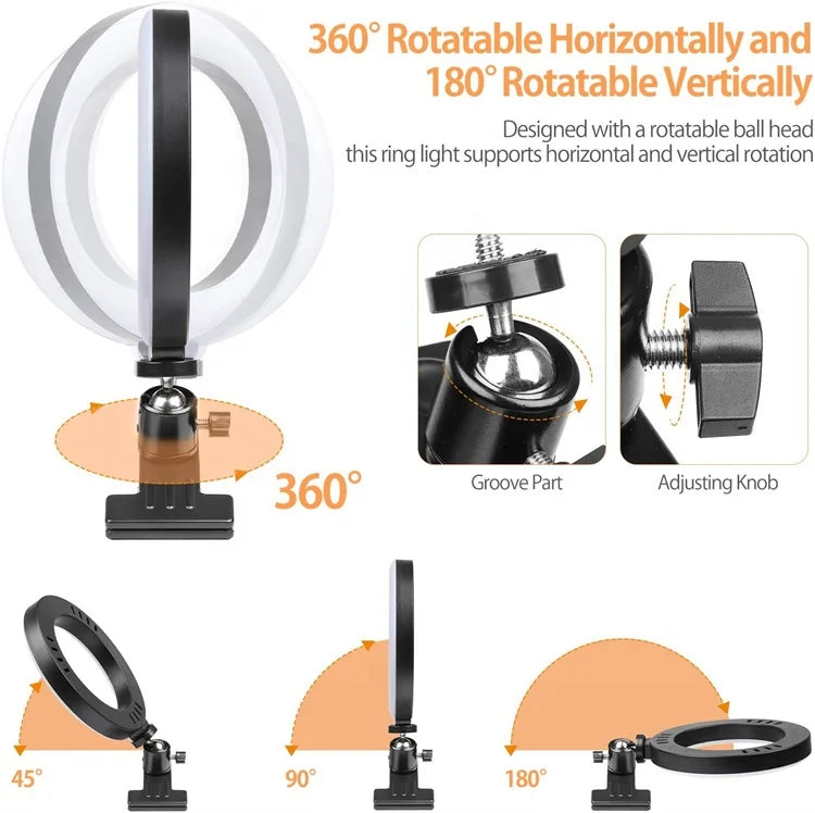 26Cm Ring Light With Tripod Stand for  Computer