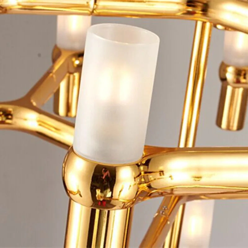Crown Major Chandelier Nordic Tube Silver Chandelier Modern Led Art Designer Luxury Chandelier For Kitchen Hotel Big Chandelier