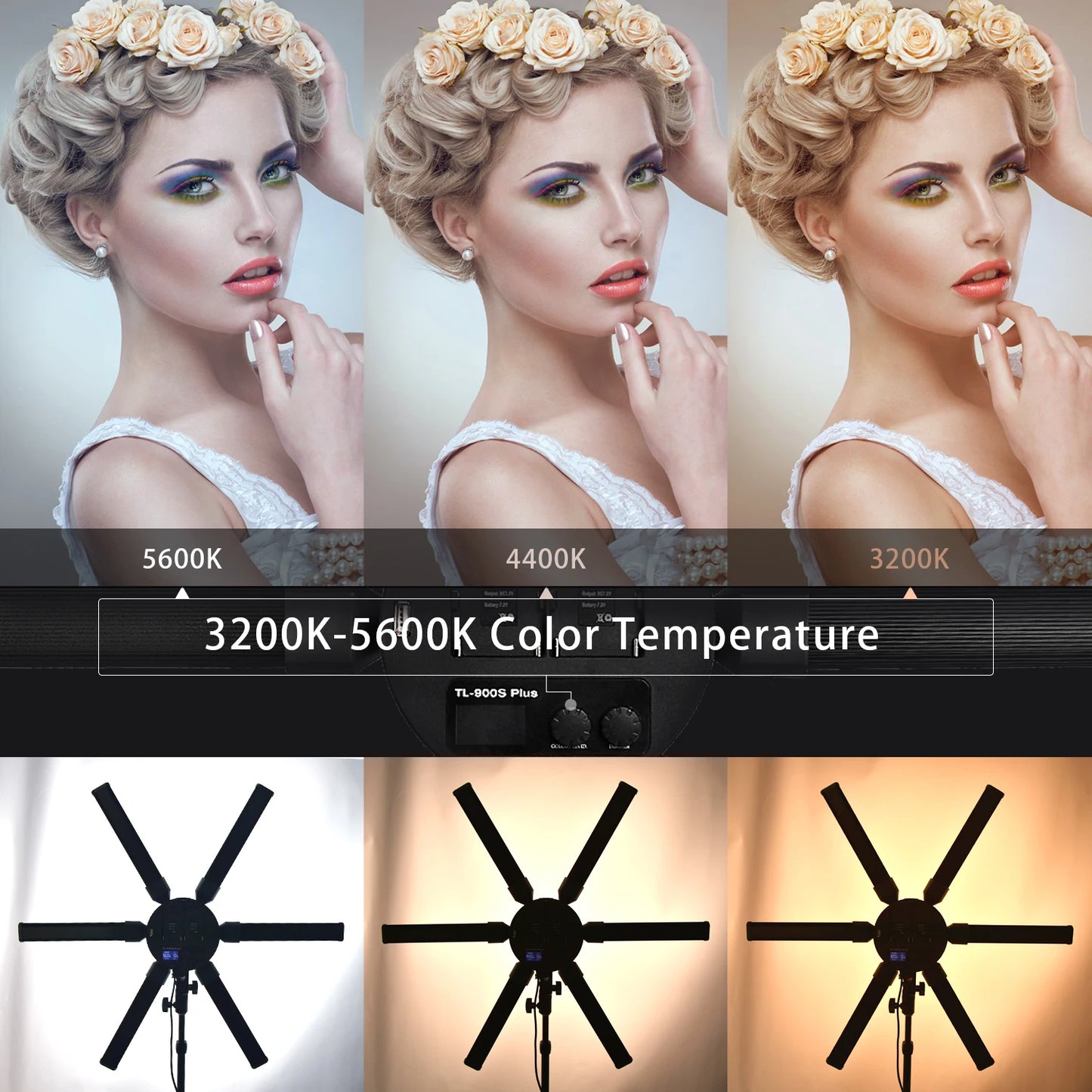 FOSOTO FT-06mini 60w 6 Tubes Led SuperStar LED Ring Light Photographic Light With Tripod Stand for Camera Phone Make Up,Live