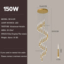 Meteor Shower Chandelier Spiral Staircase Long Chandelier Villa Ceiling Chandelier LOFT Restaurant Chandelier Can Be Customized Wattsspeed