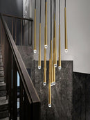 Conical Long Chandelier LED Nordic Chandelier Designer Modern Chandelier Interior Decoration Lighting High-Rise Long Chandelier Wattsspeed