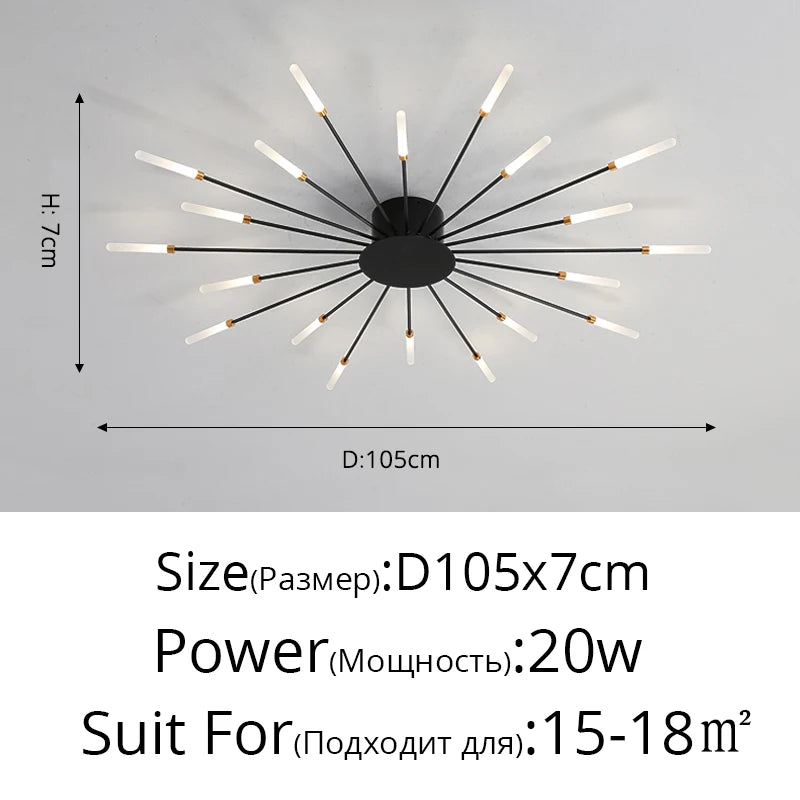 2026 New firework led Chandelier For Living Room Bedroom Home chandelier Modern Led Ceiling Chandelier Lamp Lighting chandelier
