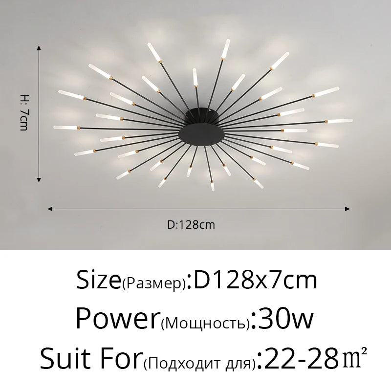 2026 New firework led Chandelier For Living Room Bedroom Home chandelier Modern Led Ceiling Chandelier Lamp Lighting chandelier