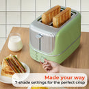 2 Slice Wide Slot Toaster with 7 Preset Temperature and Defrost Small Household Bread Maker Sandwich Maker Toaster US/EU plug Wattsspeed