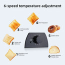 Toaster 2 Slice Wide Slot with 6 Preset Temperature and Timing Small Stainless Steel Bread Toaster with Manual Stop Wattsspeed