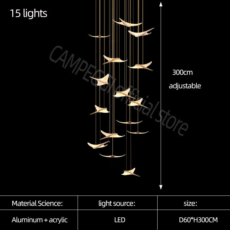 Modern Chandelier Luxury Led Chandelier Living Room Large Home Decoration Chandelier Design Villa Stair Acrylic Chandelier