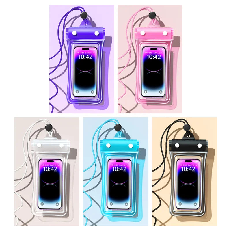 Universal Waterproof Phone Bag With Lanyard, Touchscreen-sea
