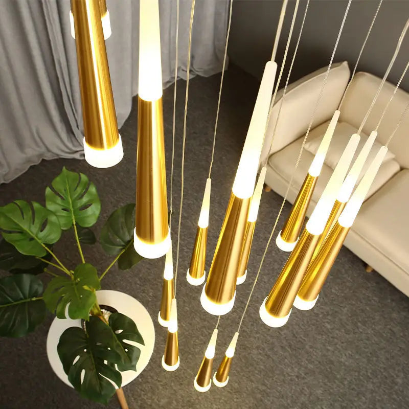Meteor Shower Chandelier Spiral Staircase Long Chandelier Villa Ceiling Chandelier LOFT Restaurant Chandelier Can Be Customized