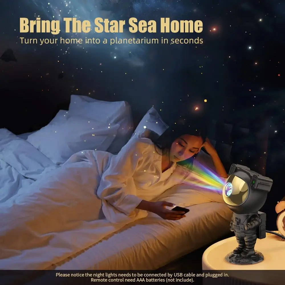 Galaxy Projector for Room Decor Astronaut Star Projector, Cool Stuff for Men's Bedroom Accessories, LED Nebula Light with Remote
