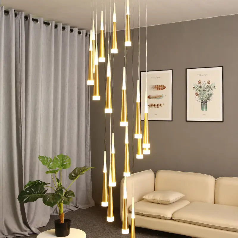 Meteor Shower Chandelier Spiral Staircase Long Chandelier Villa Ceiling Chandelier LOFT Restaurant Chandelier Can Be Customized