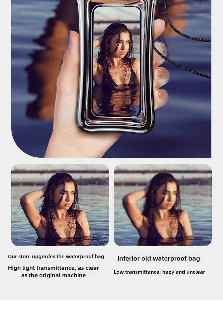 Universal Waterproof Phone Bag With Lanyard, Touchscreen-sea