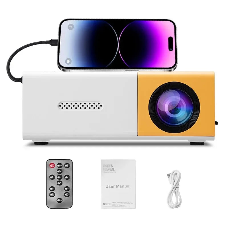1pc Portable Projector with Built-in Speaker & USB/AV Input,for Home Theater, Gaming, Office,Compatible for Smartphones, Tablets