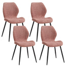 EGOONM Set of 2/4/6 Upholstered Padded Dining Chairs Linen Fabric Kitchen Chairs Metal Legs for Restaurant Cafe Home Room Wattsspeed