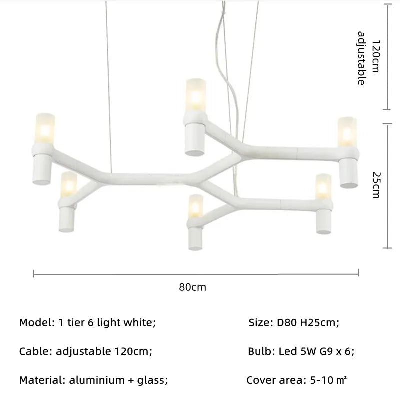 Crown Major Chandelier Nordic Tube Silver Chandelier Modern Led Art Designer Luxury Chandelier For Kitchen Hotel Big Chandelier