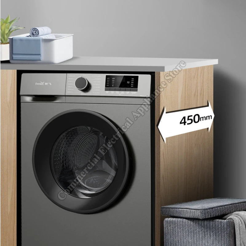 8KG Drum Washing Machine Full-automatic Household Mite Removal Elution Integrated Machine Stainless Steel Drum Washing Machine