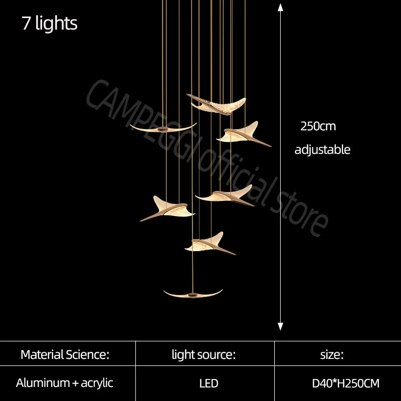 Modern Chandelier Luxury Led Chandelier Living Room Large Home Decoration Chandelier Design Villa Stair Acrylic Chandelier