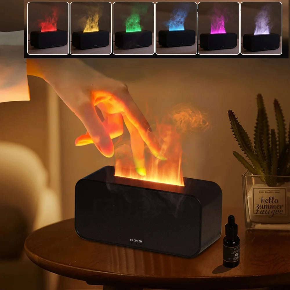 Air Aroma Humidifier Diffuser Essential Oils Humidifiers Mini Flame Automatic Fragrance Diffuser Home Humidifier With LED Light Wattsspeed