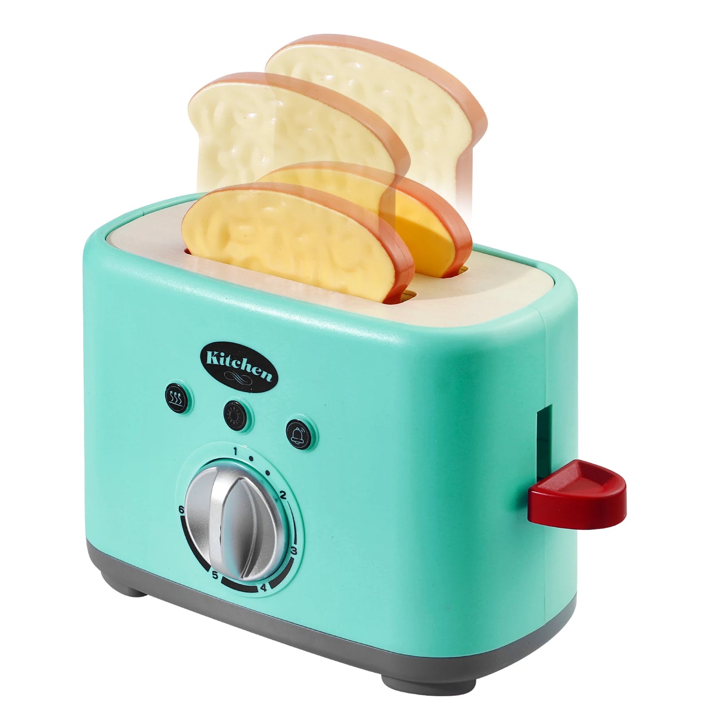 Wooden Toaster Toy, Kids Pretend Play Kitchen Toys Set, Breakfast Toy, For Boys and Girls, Back to school/Halloween/Christmas