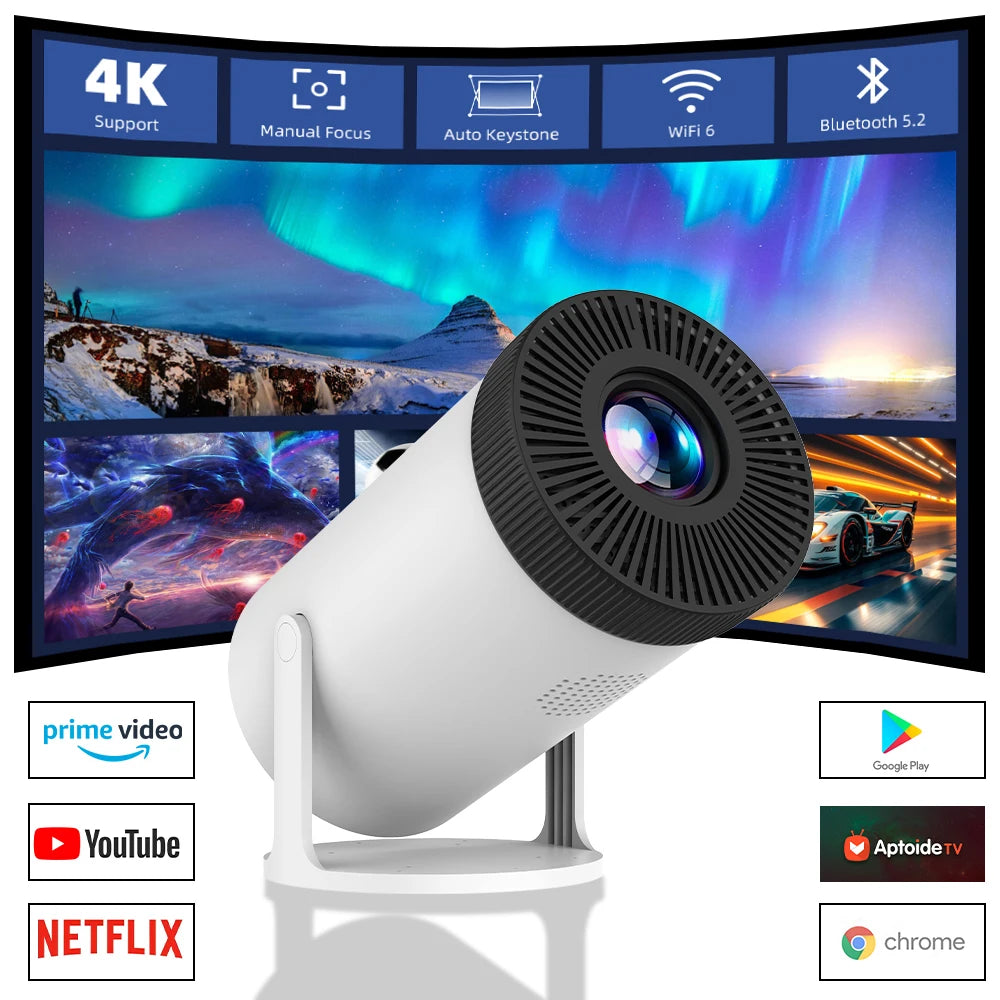 Powerful Portable Projector with Wifi and Bluetooth 1080P Supports 4K Android 11 Home Cinema Outdoor proyector