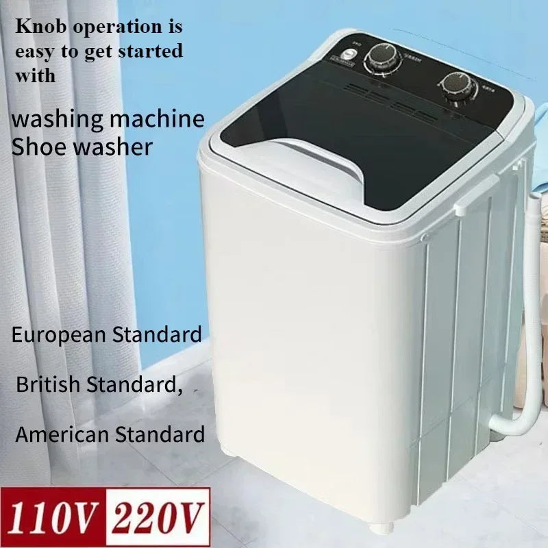 Home 7.5L large bucket 3-in-1 washing machine semi-automatic, stainless steel drainage basket, can wash underwear, socks, shoes