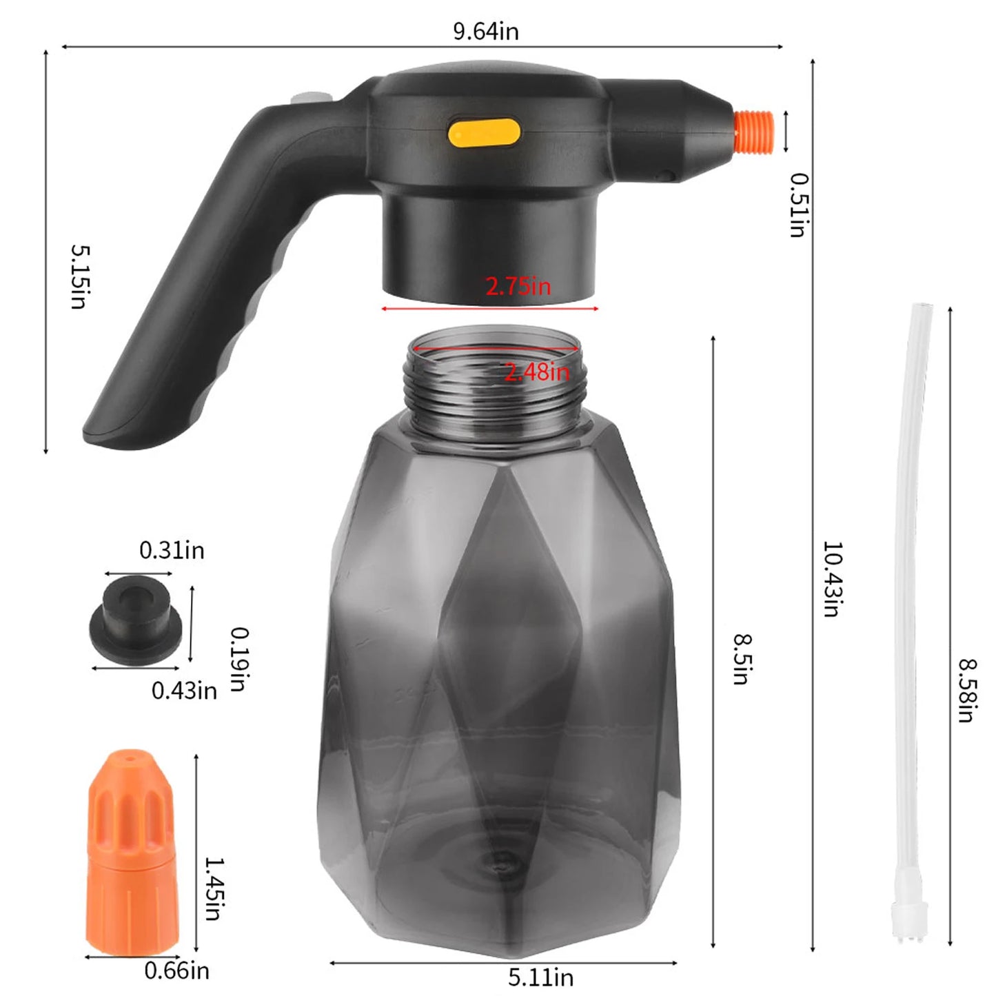 Electric Spray Bottle 2l, Rechargeable Battery Powered Spray