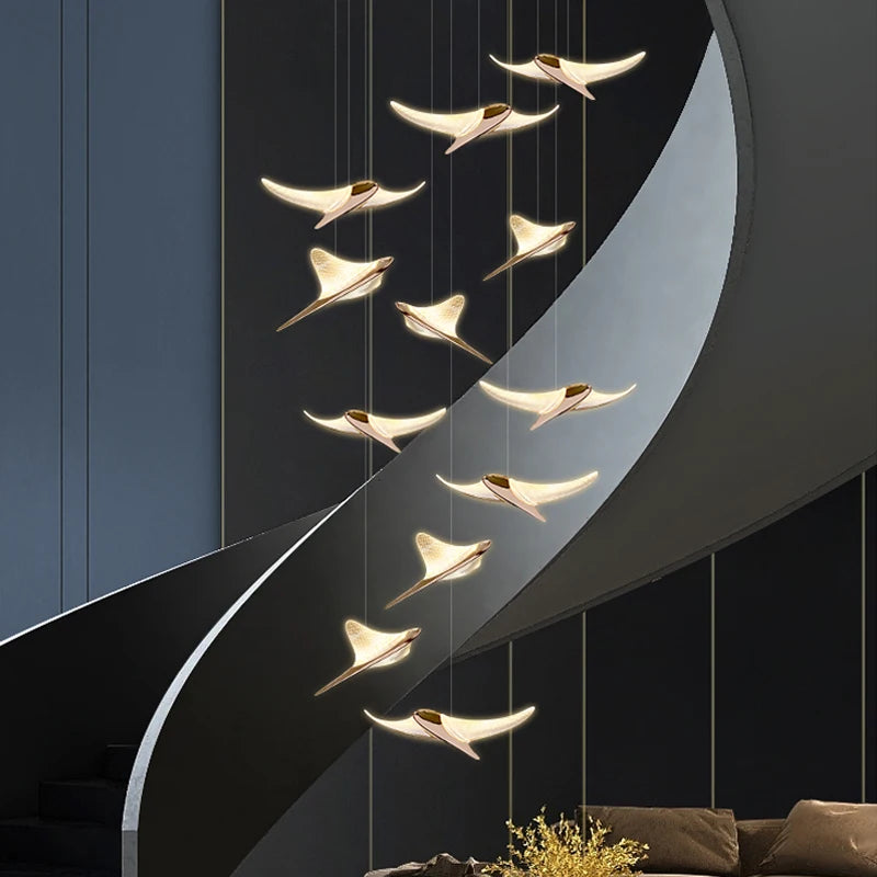 Modern Chandelier Luxury Led Chandelier Living Room Large Home Decoration Chandelier Design Villa Stair Acrylic Chandelier