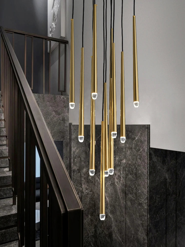 Conical Long Chandelier LED Nordic Chandelier Designer Modern Chandelier Interior Decoration Lighting High-Rise Long Chandelier