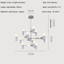 Crown Major Chandelier Nordic Tube Silver Chandelier Modern Led Art Designer Luxury Chandelier For Kitchen Hotel Big Chandelier Wattsspeed