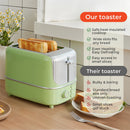 2 Slice Wide Slot Toaster with 7 Preset Temperature and Defrost Small Household Bread Maker Sandwich Maker Toaster US/EU plug Wattsspeed